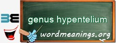 WordMeaning blackboard for genus hypentelium